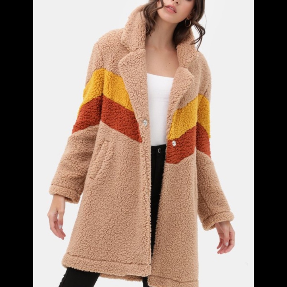 Teddy bear Striped Coat